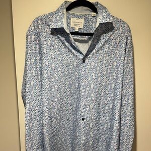 Blue Floral Dress Shirt